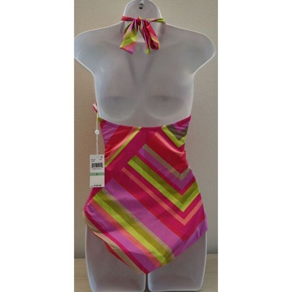 Trina Turk 3401225 Women's Sz 8 Multi Waltz Bandeau One-Piece Swimsuit $162+ - Picture 2 of 12